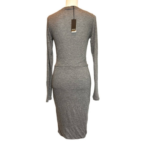 MONROW Granite Wrapped Dress  - Heather Gray - Picture 2 of 9